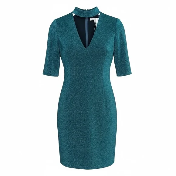 Alice + Olivia Dress Size‎ 6 Inka Turquoise Lined Cut Out Sparkly Festival NEW - Picture 2 of 13